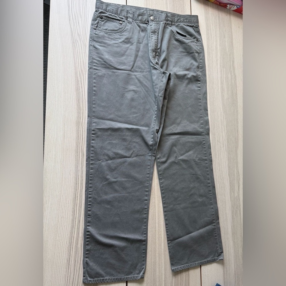 Woolrich pants men green Gray Polo Shirt size 36
